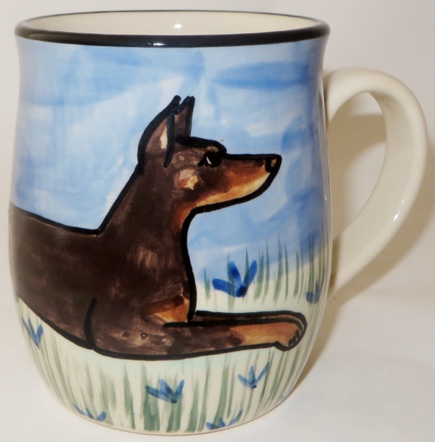 Doberman Cropped Red - Deluxe Mug - Click Image to Close